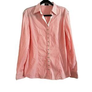 FIOR DA LISO Tessa I Coral Dots Equestrian Button Down Embroidered Butterfly